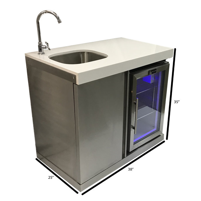 Mont Alpi 38" Stainless Steel Outdoor Bar Center & Reviews Wayfair